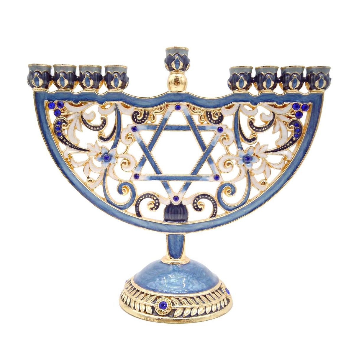 Maxbell Maxbell European Style Retro Hanukkah Menorah Religious Supplies Ornaments Blue