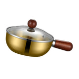 Sauce Pan Gifts Compatible with All Cooktops Portable Household Hot Milk Pot 16 cm Gold
