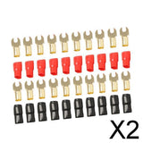 Maxbell 2x10 Pairs 8 AWG Car Audio Power Ground Wire Fork Terminal Connector Brass