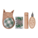 Maxbell Cute Pin Cushion with Pins Needle Threader Wood Household Compact Needlework Fox Shaped