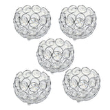 Maxbell 5 Pieces Crystal Candle Holder Banquet Tabletop Candlestick Silver