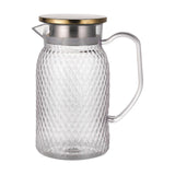 Maxbell Maxbell Beverage Pitcher Cold Water Pitcher Transparent Beverage Carafe Cold Pitcher steel lid gold