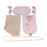 Maxbell Handmade PU Leather Bag Making Kit Shoulder Strap with Hardware Accessory Pink