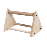 Maxbell Wood Parrot Stand Training Sturdy Claw Grinding for Cockatiel Finch Parakeet Light Khaki
