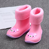 Maxbell Kids Toddlers Waterproof Rubber Rain Boots  Pink Bear for 2 years