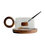 Maxbell Coffee Mug with Saucer Tea Cup for Cafe Afternoon Tea Time Housewarming Gift Round handle