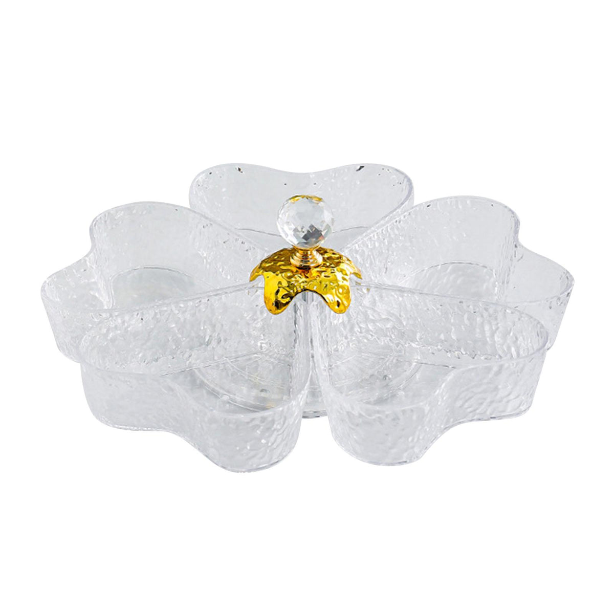 Maxbell Divided Serving Tray Portable Rotatable Snack Platter for Candy Clear