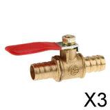 Maxbell 3xVarious Type Ball Valve Threaded Brass Ball Valve 10mm Red