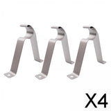Maxbell 4xAdjustable 19-25mm Curtain Rod Brackets Window Blind Rod Holders Home Decor 22mm silver