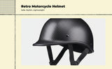 Motorcycle Helmet, Lightweight Open-Face, Certified Shockproof Protection, Vintage Design, For Men & Women, Quick Release Buckle, Matte Black M Matte Black