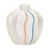 Maxbell White Ceramic Jug Vase Decorative Plant Vase for Fireplace Living Room Table narrow mouth
