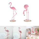 Maxbell 2pcs Resin Flamingo Figurine Miniature Sculpture Glass Stand Table Ornament