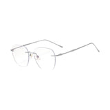Maxbell Maxbell Eye Glasses Rimless Casual Fashionable Eyeglasses for Party Birthday Holiday Silver