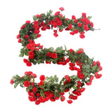 Maxbell Maxbell 5.9ft 69 Heads Artificial Rose Flower Floral Vine Home Outdoor  red