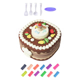 Maxbell Birthday Cake Set Interactive Toy with 12 Clays for Preschool Birthday Gifts Brown