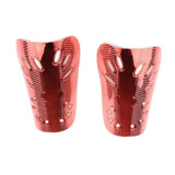 Maxbell Electroplated Shin Guard Pads Shinguard Soccer Protective Gear Red - Aladdin Shoppers