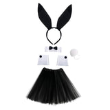 Maxbell Bunny Costume Set Cuffs Lovely Bow Tie for Halloween Themed Parties Festival Black