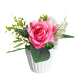 Maxbell Artificial Rose Bunch Artificial Flowers Potted for Gift Wedding Anniversary Rose Red