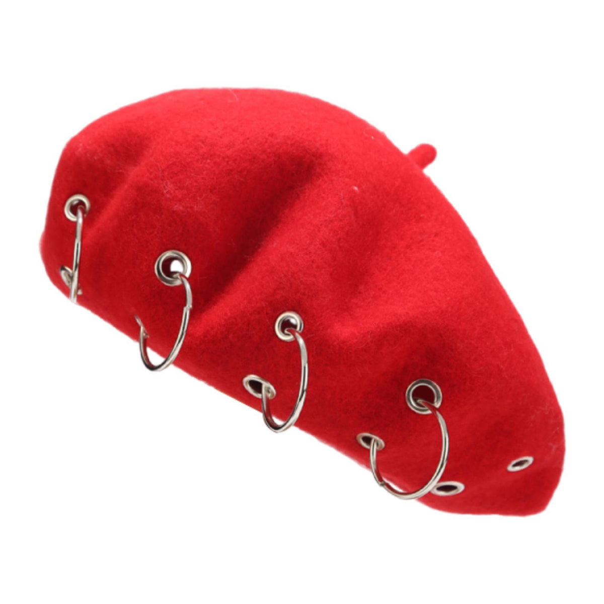 Maxbell Beret Hat for Women Elegant Chic Decoration Felt Beret for Fall Driving Trip Red
