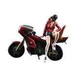 Maxbell 1/64 Girl Figure and Motorcycle Movie Props Desktop Ornament Diorama Scenery