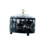 Maxbell Ramadan Tray Gold Durable with Lid Serving Tray for Kitchen Table Black