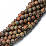 Maxbell 3x8mm Natural Red Leopardskin Jasper Jewelry Making round beads strand 15"