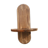 Maxbell Oval Wall Shelf Modern Wooden Display Stand for Yard Dining Room Living Room 20cmx29.5cm Single Layer