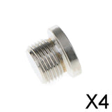Maxbell 4xElectroplated Nickel Hex Bolt Bung Plug for O2 Oxygen Sensor M18x1.5 Thread