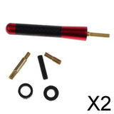 Maxbell 2x8cm Carbon Fiber Style Universal Car Stubby Antenna Decoration+Screw Red