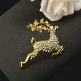 Maxbell Full of Crystal Rhinestone Gold Plated Deer Animal Brooch Pin Christmas Gift - Aladdin Shoppers