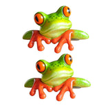 Maxbell 2pcs Resin Creative 3D Craft Frog Figurine Office Desk Computer Decoration