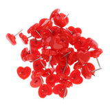 Maxbell 100 Pieces Heart Shape Push Pins Drawing Pins Office Thumbtack Red Pink