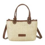 Straw Beach Bag Gift Ladies Woven Purse Tote for Outdoor Pool Music Festival Khaki