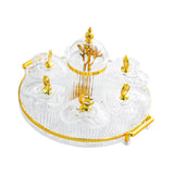 Maxbell Dried Fruit Plate Appetizer Serving Tray for Living Room Holiday Dining Room Round clear