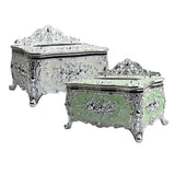 2Pcs Silver White &Green Acrylic Tissue Holder Luxury Napkin Box Cover