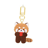 Maxbell Red Panda Keychain Hanging Ornament Cartoon Embroidered Keychain for Holiday Heart