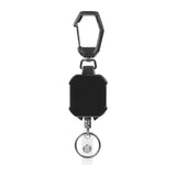 Maxbell ID Card Holder Keyring Portable ID Badge Key Reel for Hiking Travel Climbing black