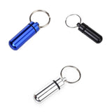 Aluminum Alloy Water-proof Air-tight Pill Fob Pill Case Pill Box Pill Holder with Keychain - Royal Blue+Aluminum Alloy Water-proof Air-tight Pill Fob Pill Case Pill Box Pill Holder with Keychain - Black+Aluminum Alloy Water-proof Air-tight Pill Fob Pill C