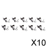 Maxbell 10x10 Pieces Ring-type Lapel / Lavalier Microphone Tie Metal Clip Holder 9mm