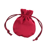 Maxbell Drawstring Bag Velvet Gift Bag Rings Jewelry Pouch Wine Red 7.5x9.5cm