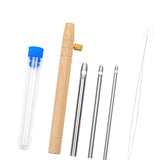 Maxbell Punch Pin Kit Embroidery Pen with 3 Pin S Poking Pin Knitting Embroidery Pin Large Size