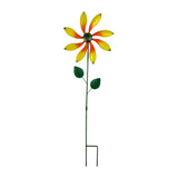 Maxbell Iron Wind Spinner with Stake Metal Windmill for Driveway Outside Decor yellow