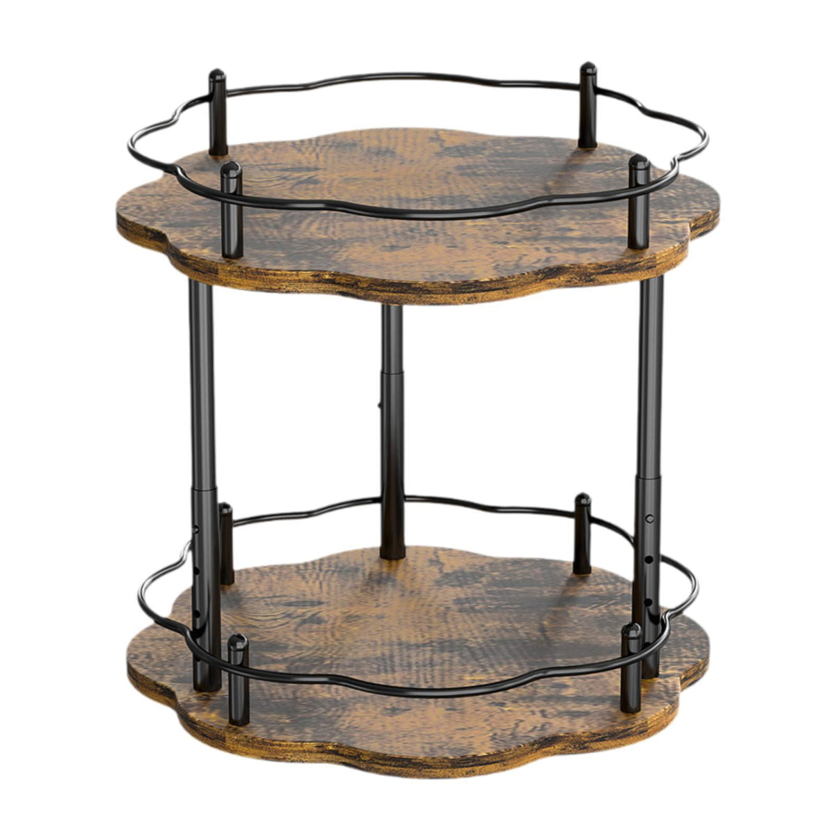 Maxbell Turntable Tray 2 Tier Rotating Condiments Organizer for Dining Table Cabinet Flower