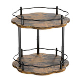 Maxbell Turntable Tray 2 Tier Rotating Condiments Organizer for Dining Table Cabinet Flower