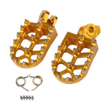Maxbell Motorcycle Foot Pegs Sturdy Stable Wide Footpegs for Rmz250 2010-2019 Gold