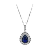 Maxbell Water Droplet Charm Pendant Necklace for Women for Party Anniversary Holiday Blue