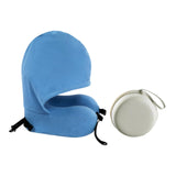 Maxbell Travel Pillow Convenient Storage for Car Airplane Ergonomic Airplane Cushion blue