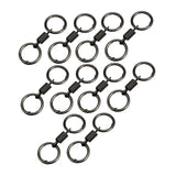 Maxbell 10x Double Ring Keychain Key Ring Holder for Necklaces Small Chain Connector black