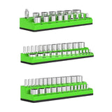 Maxbell 3Pcs Magnetic Socket Organizers Easy to Use Utility Portable for Tool Drawer Green SAE