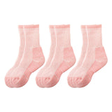 Maxbell 3 Pairs Kids Wool Socks Thermal Crew Socks for Hiking Outdoor Activities Ski Pink 33 to 38